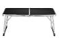 Zwarte opklapbare tafel met aluminium blad.