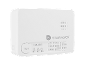 Witte gasdetector met een testknop en lichtindicatoren.