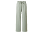 Lichtgroene wijde broek met elastische tailleband.