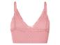 Roze naadloze bralette met kant.