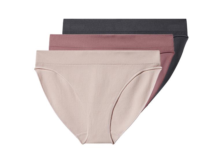 Set van drie damesonderbroeken in beige, roze en donkergrijs