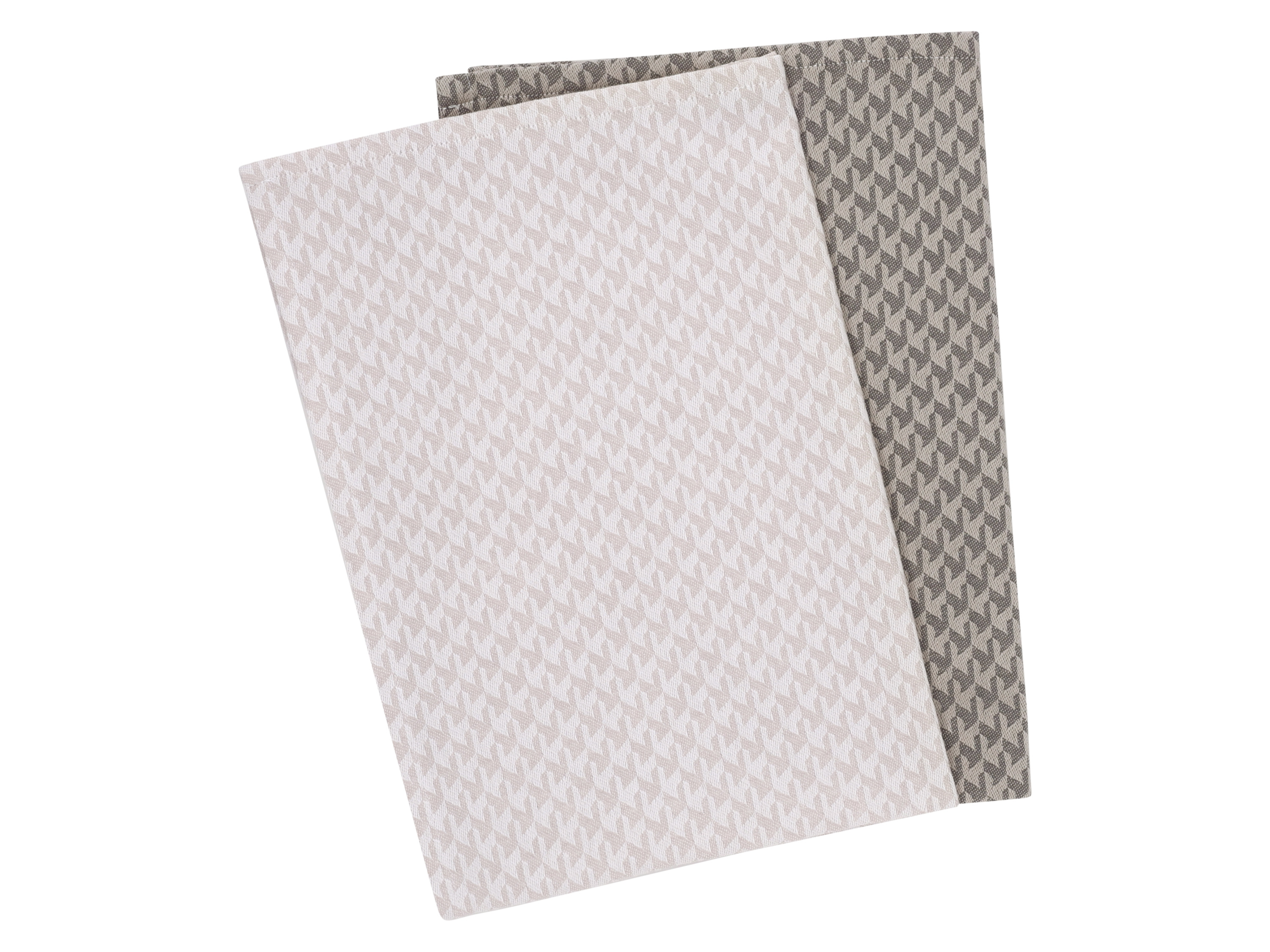 LIVARNO Set van 2 theedoeken 50 x 70 cm (Grijs/beige)