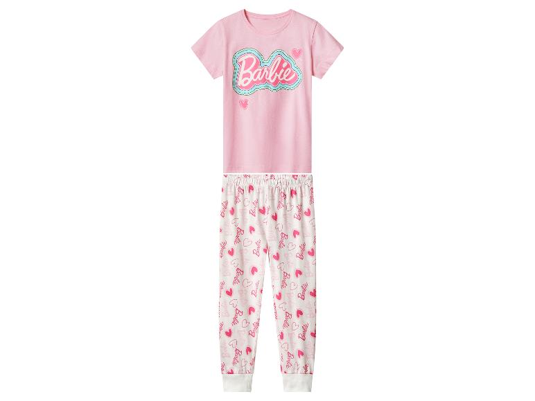 Roze Barbie kinderpyjama met hartjesprint