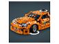 Oranje LEGO Technic raceauto met stuurfuncties