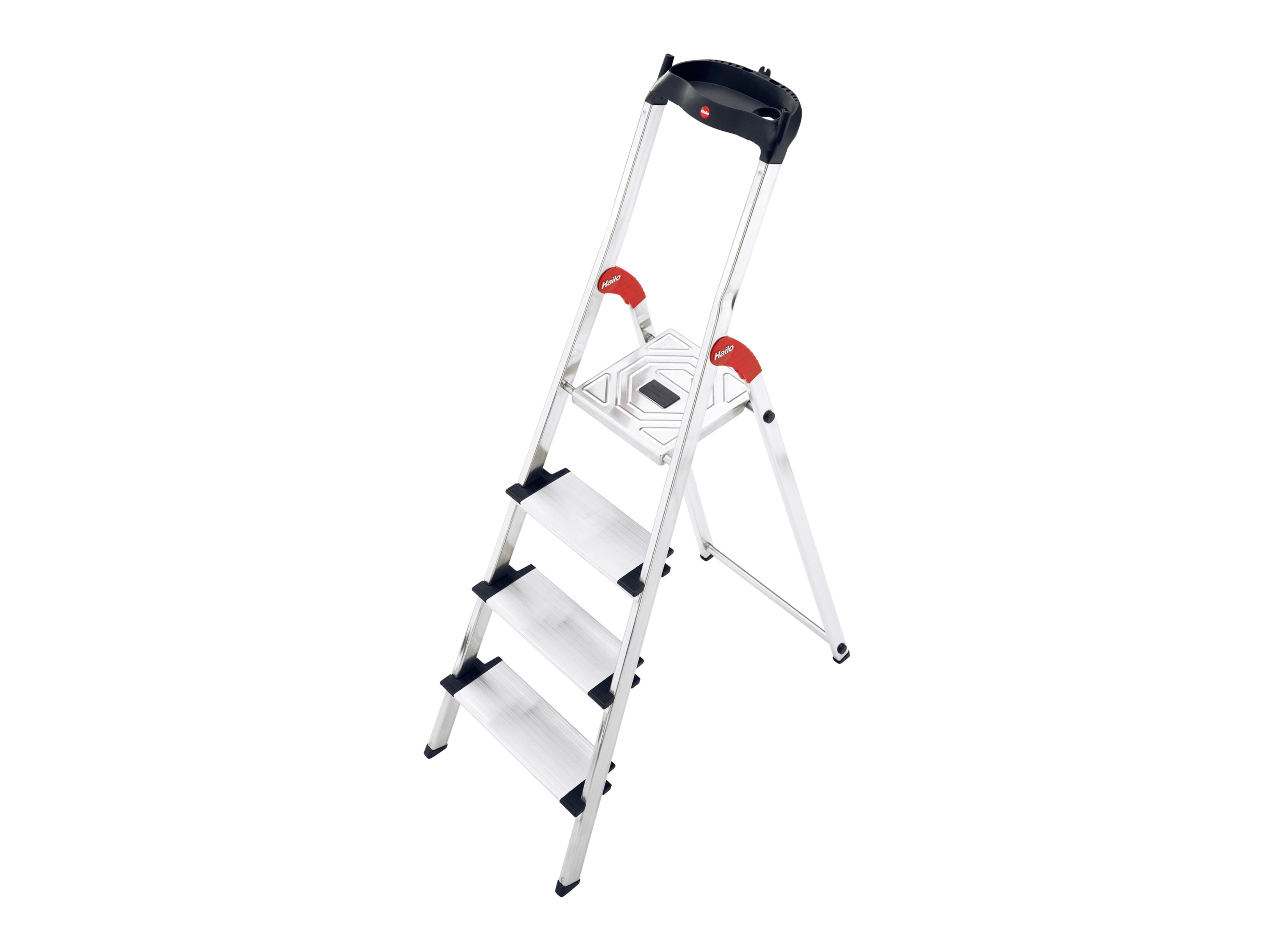 HAILO Aluminium ladder, met tuinvoeten.