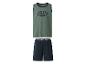 Heren pyjamaset in groen en marineblauw met tanktop en korte broek, met het woord 'ATHLETIC' en het jaartal '1986'.