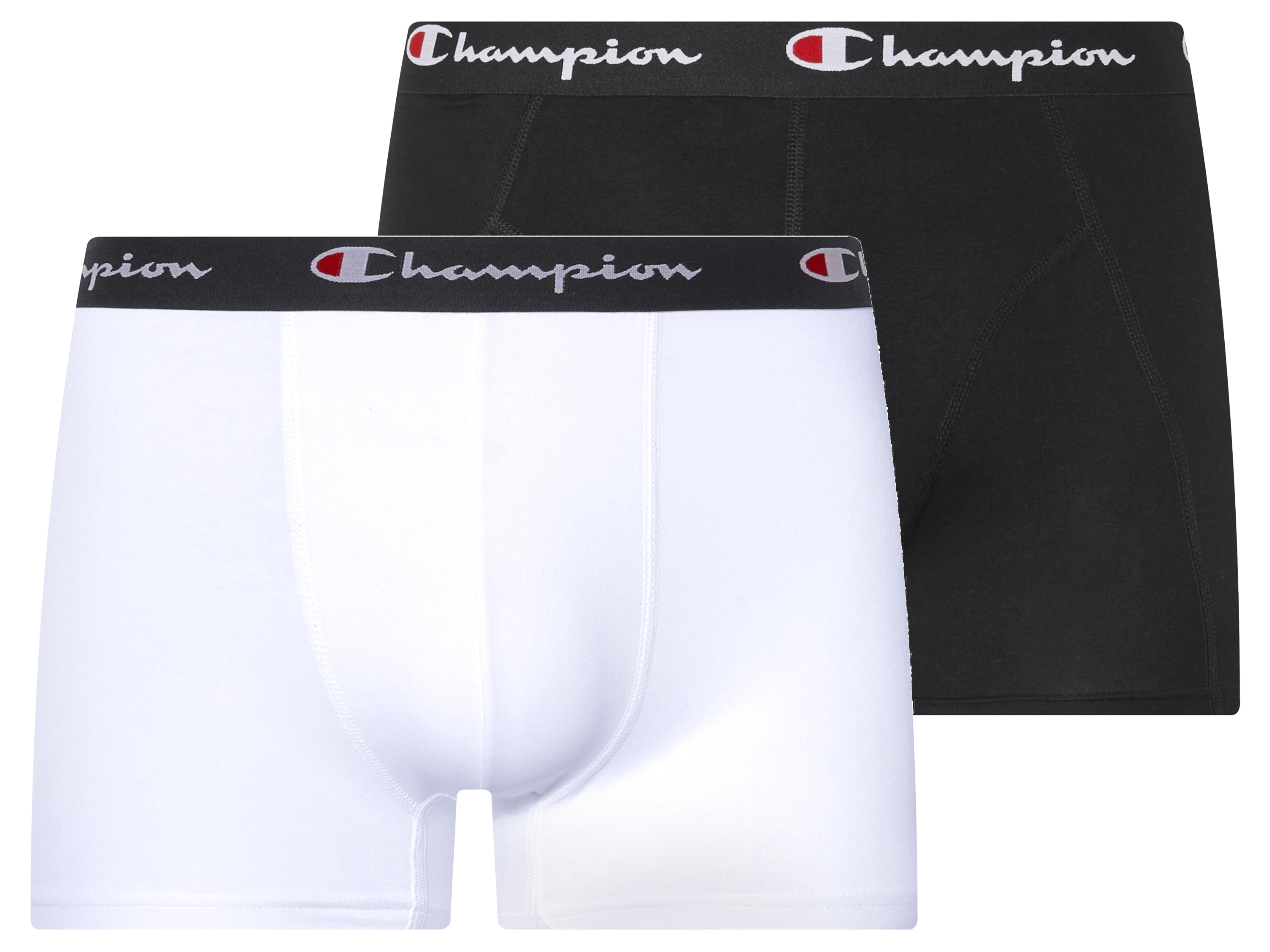 CHAMPION Set van 2 heren boxers (Wit/zwart, L)
