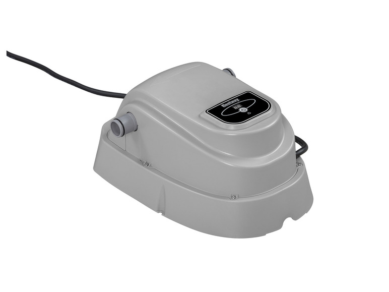 Een Bestway-verwarmer voor zwembaden met een digitaal display.