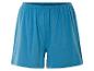 Donkerblauwe jersey shorts.