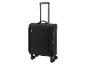 Zwarte handbagagekoffer met vier wielen en uitschuifbaar handvat