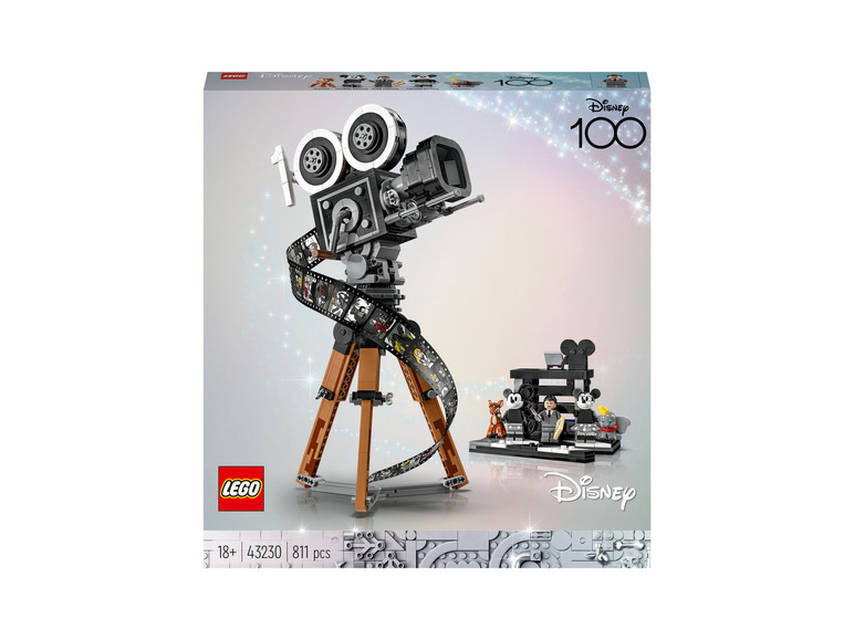 LEGO Disney 100 jaar doos met camera, Mickey Mouse en Walt Disney minifiguren