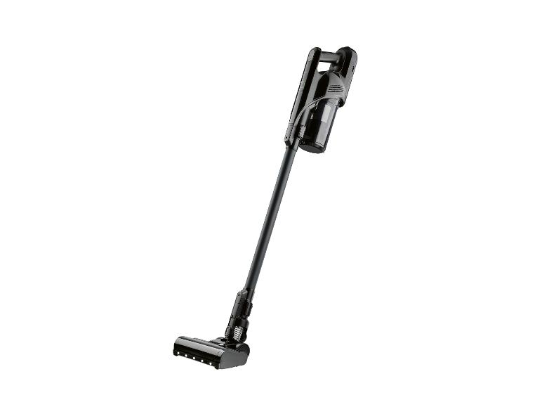 Zwarte draadloze steelstofzuiger