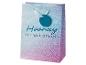 Blauw en paars glitter verjaardagscadeautasje met de tekst 'Hooray It's Your Birthday!'