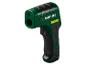 Parkside infrarood thermometer in groen en zwart met laserclassificatie.