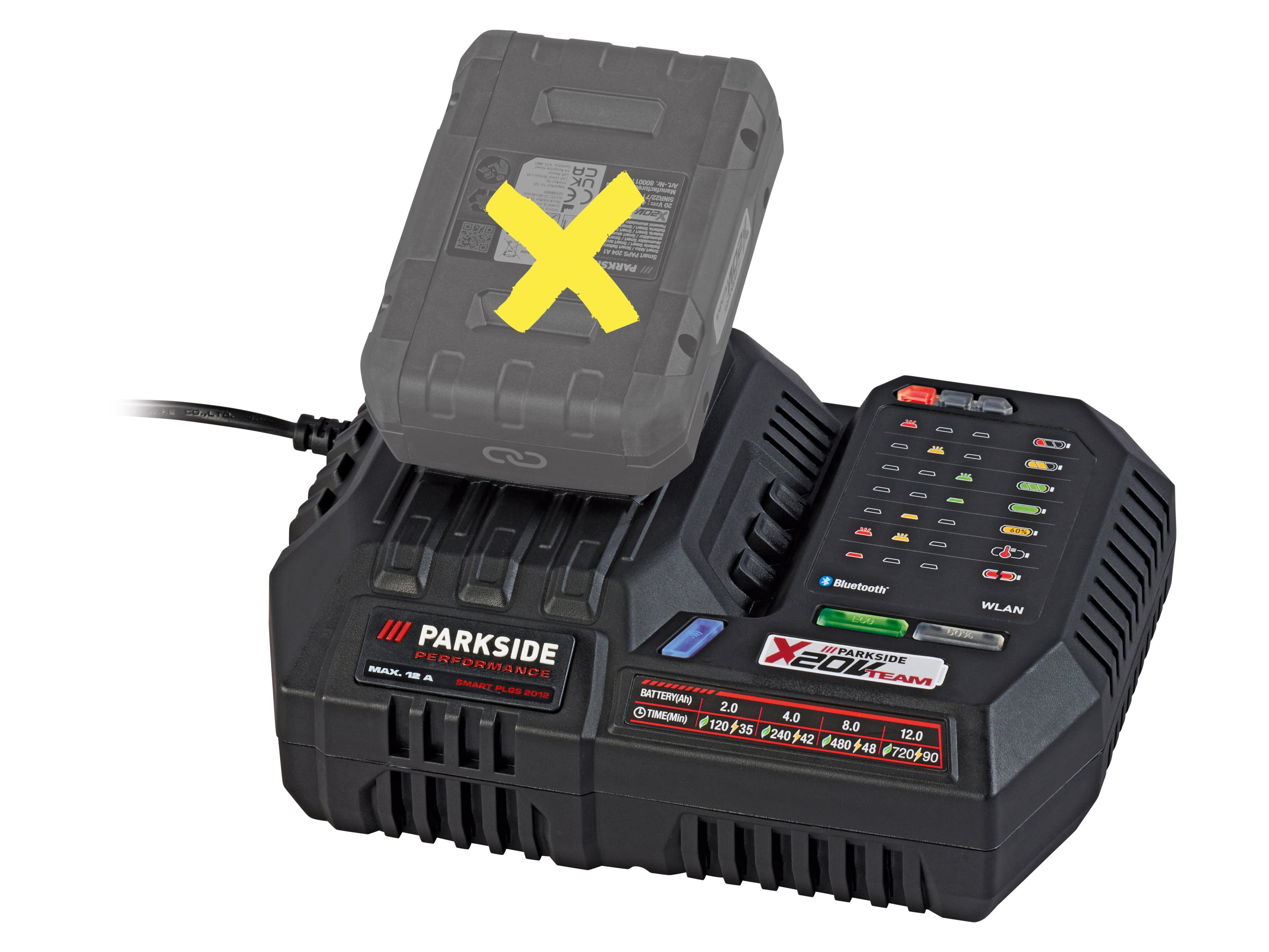 PARKSIDE PERFORMANCE Smart acculader 20 V - 12 A afbeelding