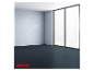 Baufix verf en vloer: lichte grijze muur en vloer in een moderne kamer met groot raam.