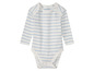 Witte baby romper met blauwe strepen