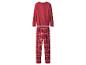 Rood pyjamaset met lange mouwen en bedrukte broek