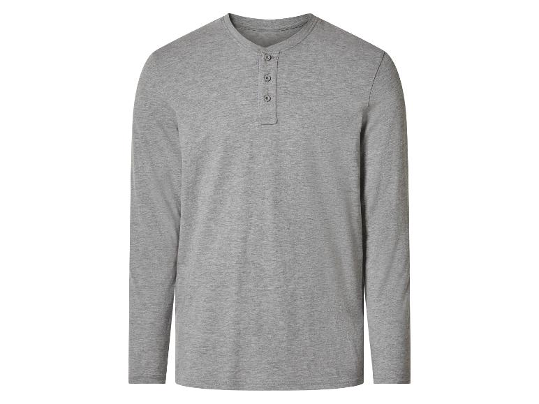 Grijs Henley shirt met lange mouwen voor heren