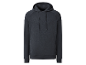 Donkergrijze hoodie.