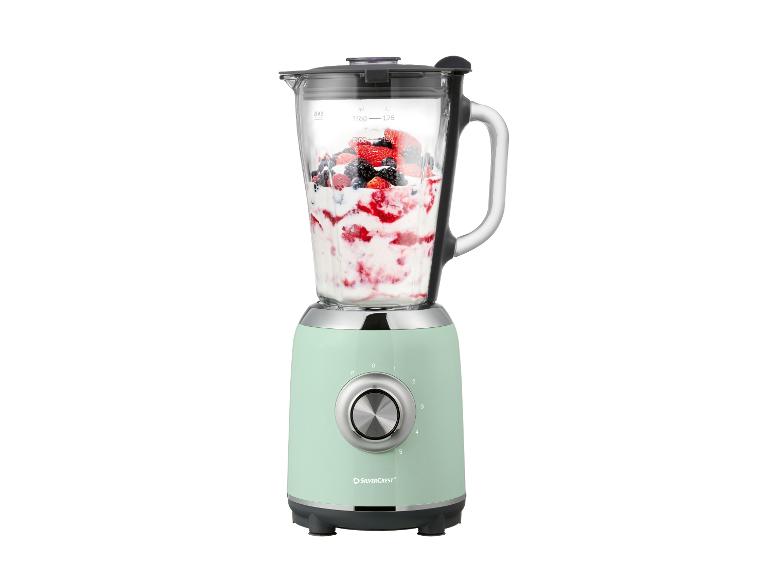 Mintgroene SilverCrest blender met fruit.