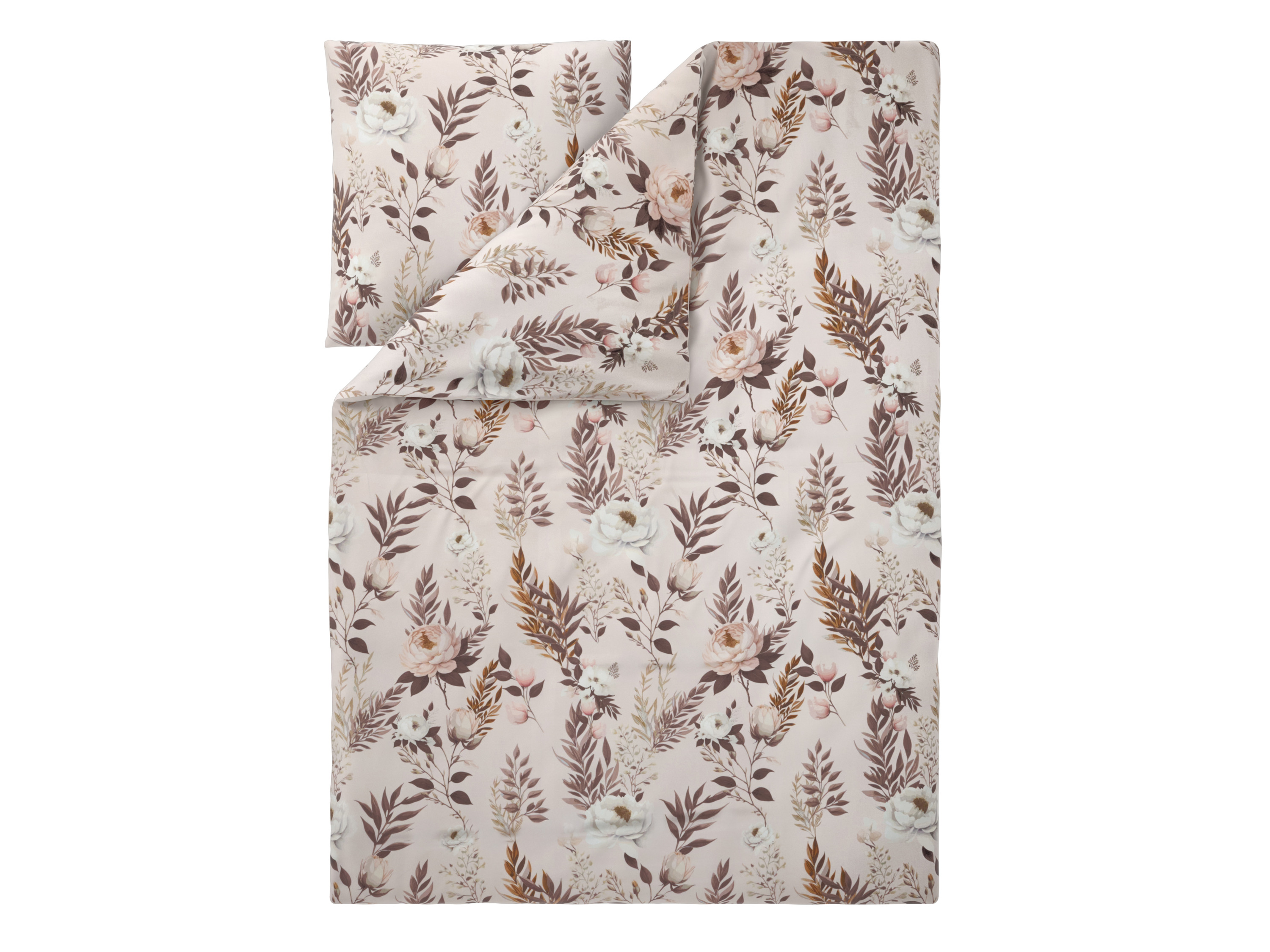 LIVARNO Polyester satijn dekbedovertrek, 140 x 200 cm (Beige)
