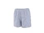 Blauw-wit gestreepte pyjamashort met elastische tailleband.