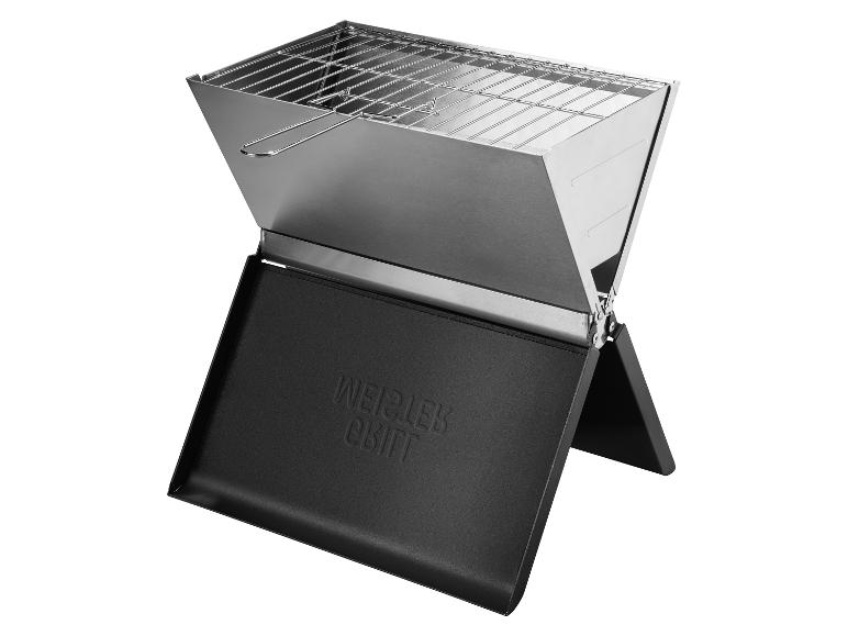 WEISZLEB GRILL draagbare roestvrijstalen barbecue met inklapbare poten en afneembaar rooster.