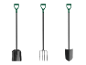 PARKSIDE® tuingereedschapset: spitse schop, schep en spitvork.