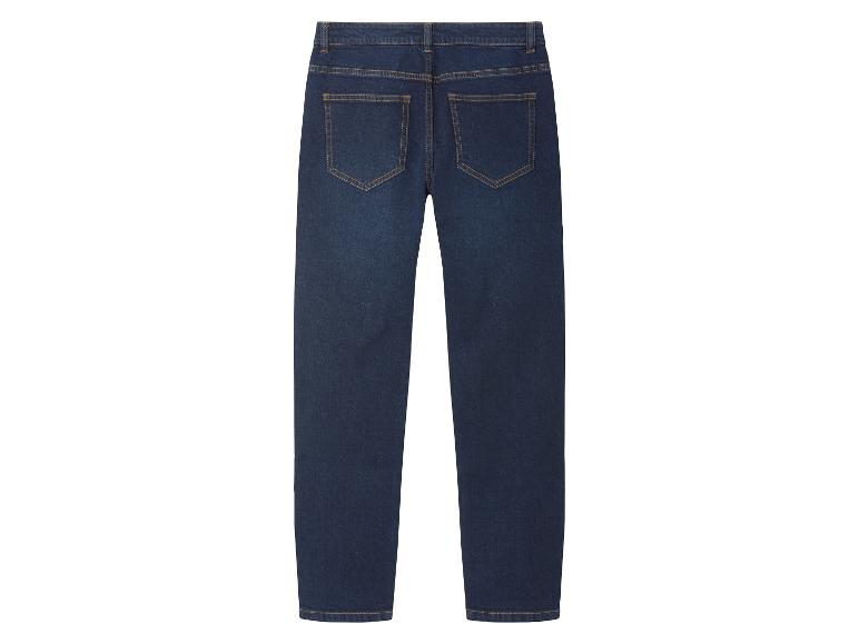 Donkerblauwe jeansbroek voor dames.