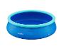 Blauw opblaasbaar rond zwembad met turquoise rand