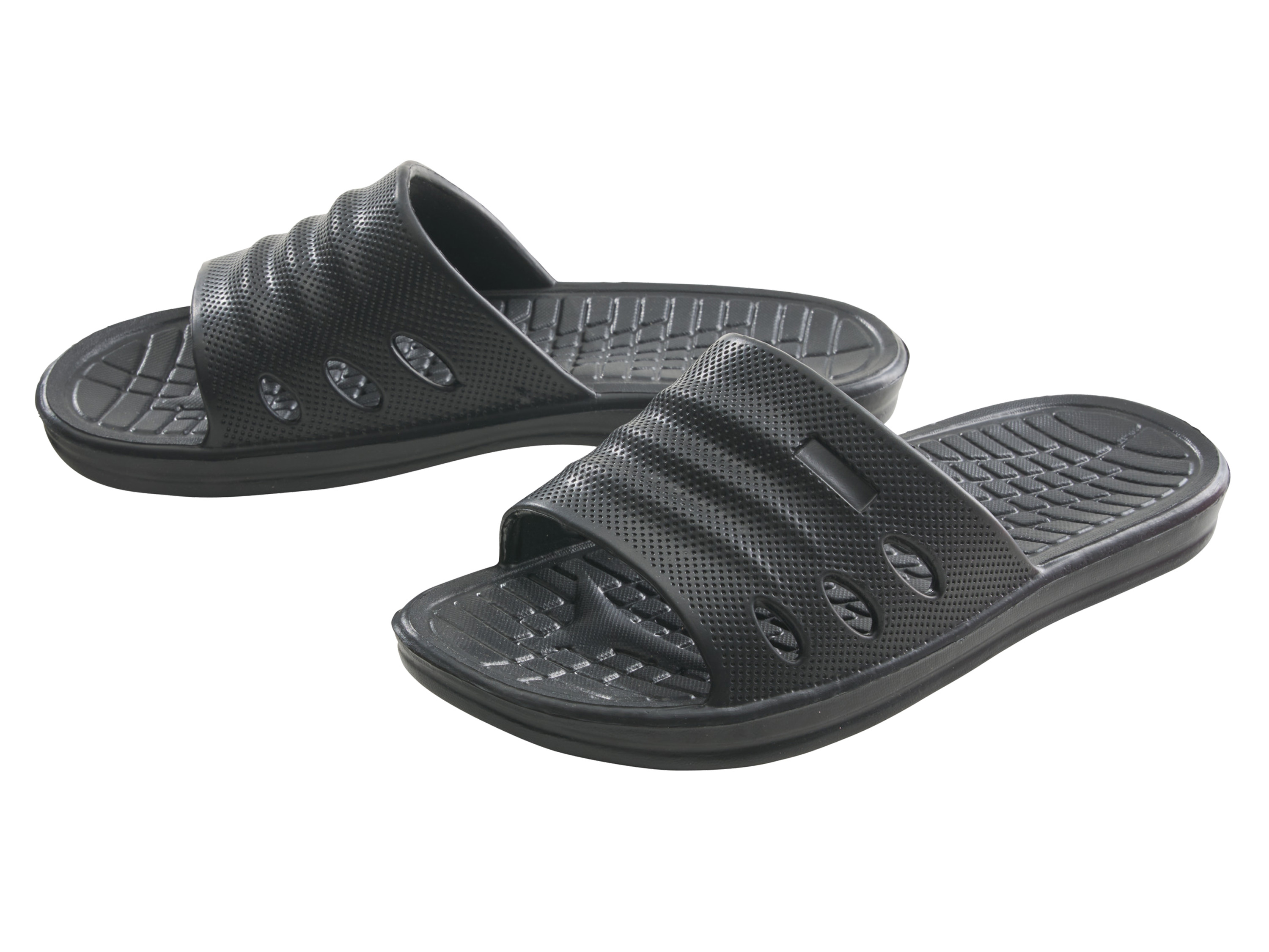 CRIVIT Heren badslippers (Zwart, 41)
