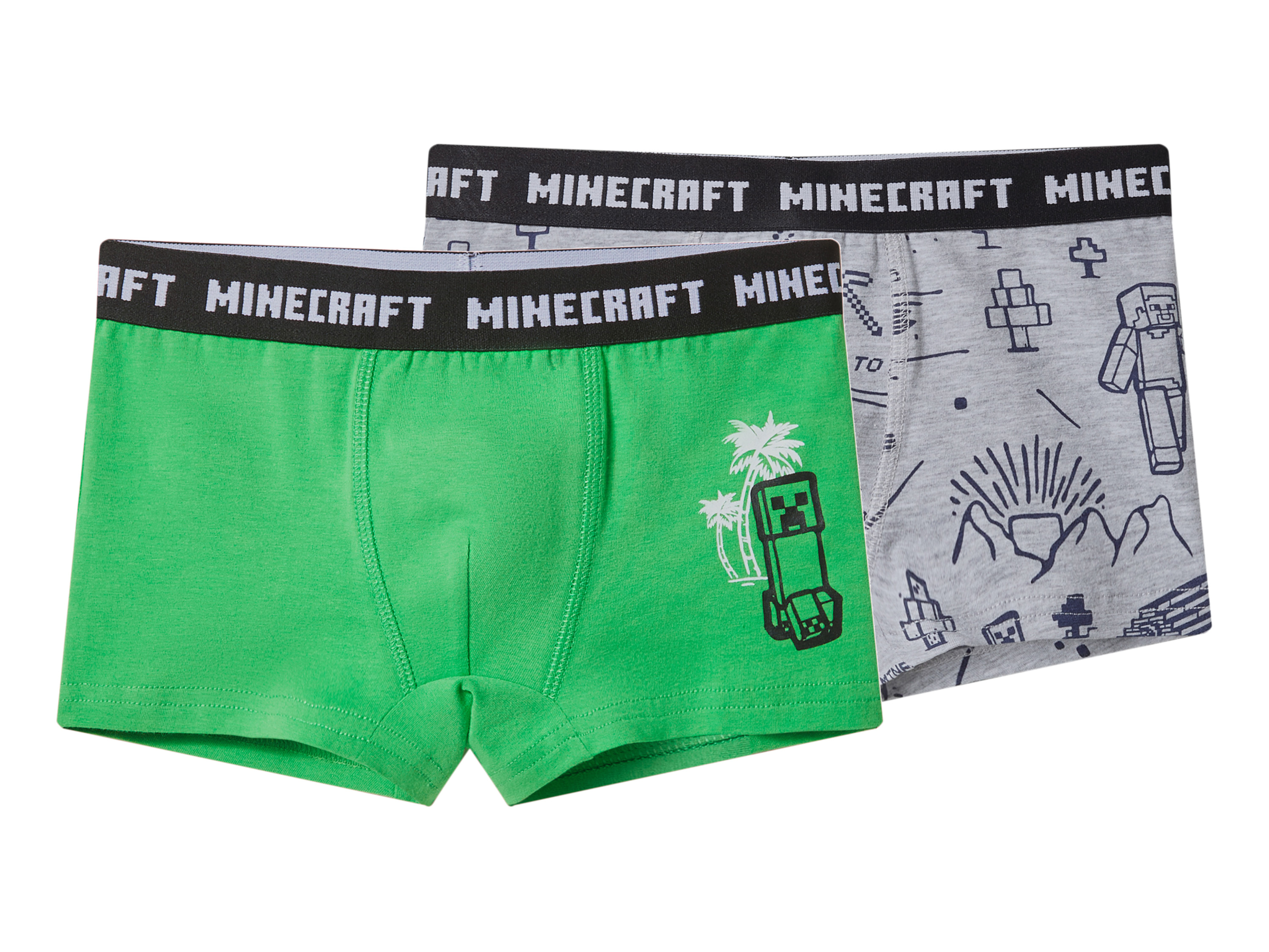 Set van 2 kinder boxers (groen/grijs, 146/152)