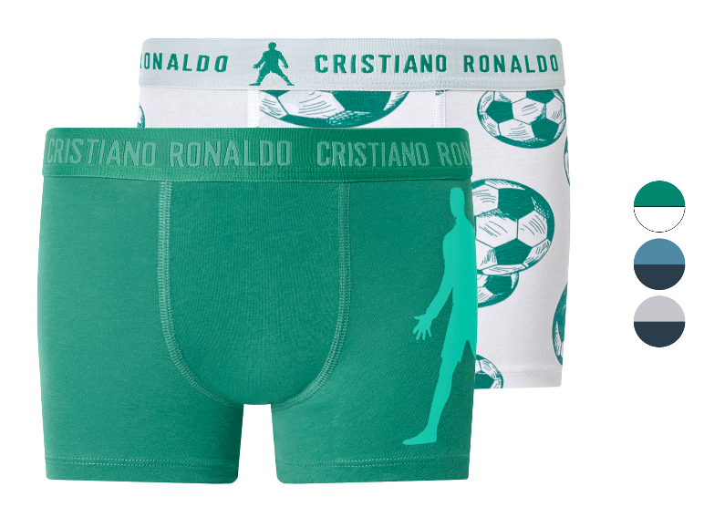 Herenboxershorts met voetbalprint en voetbalsilhouet, in groen en wit.