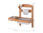 Houten modderkeuken met gootsteen, kookplaat en kraan, afmetingen 65x65x36 cm.
