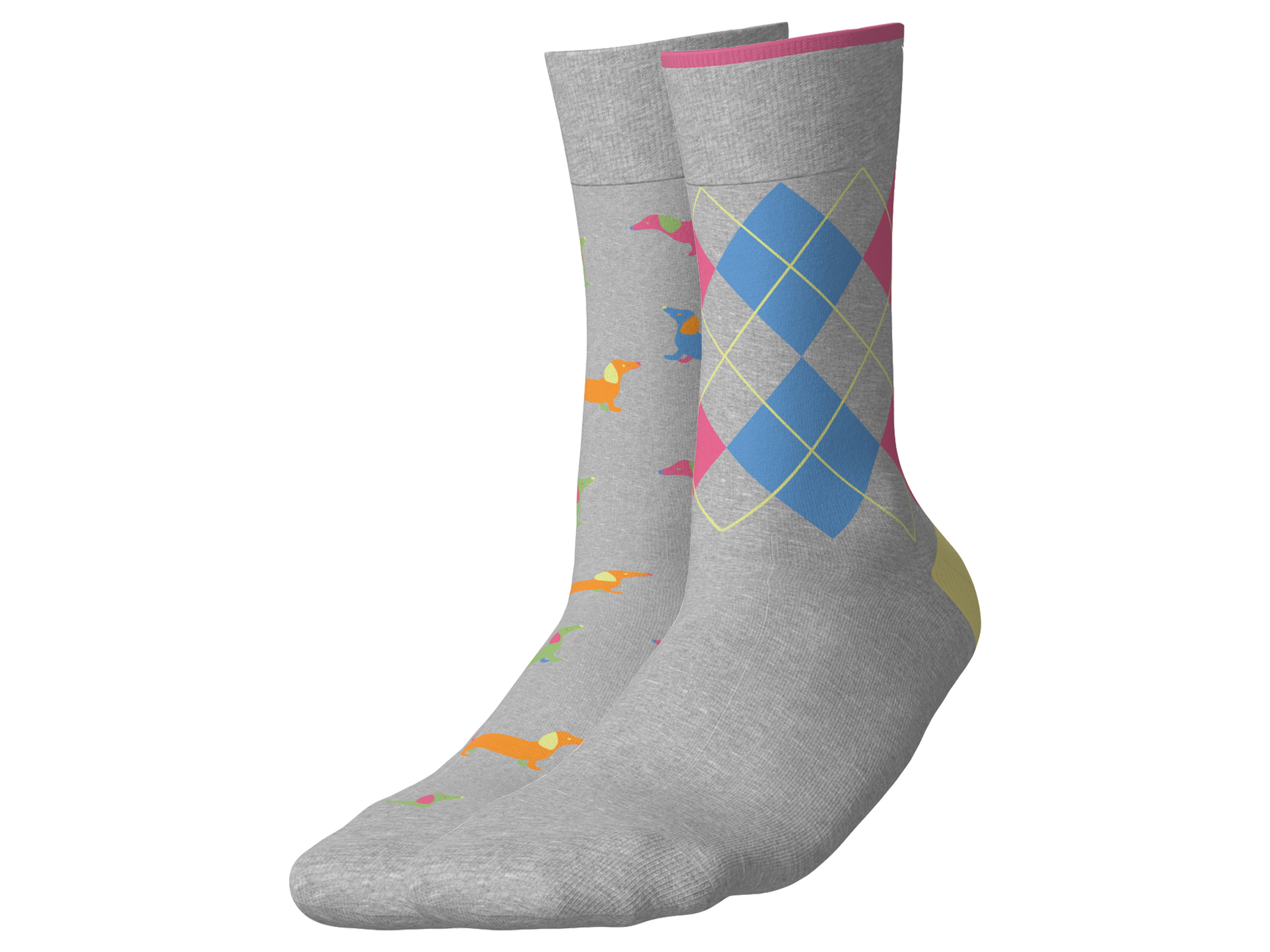 esmara 2 Paar sokken (Honden/ruiten, 35-38)