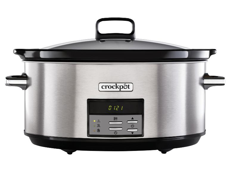 Een Crock-Pot slowcooker met digitale timer en bedieningspaneel