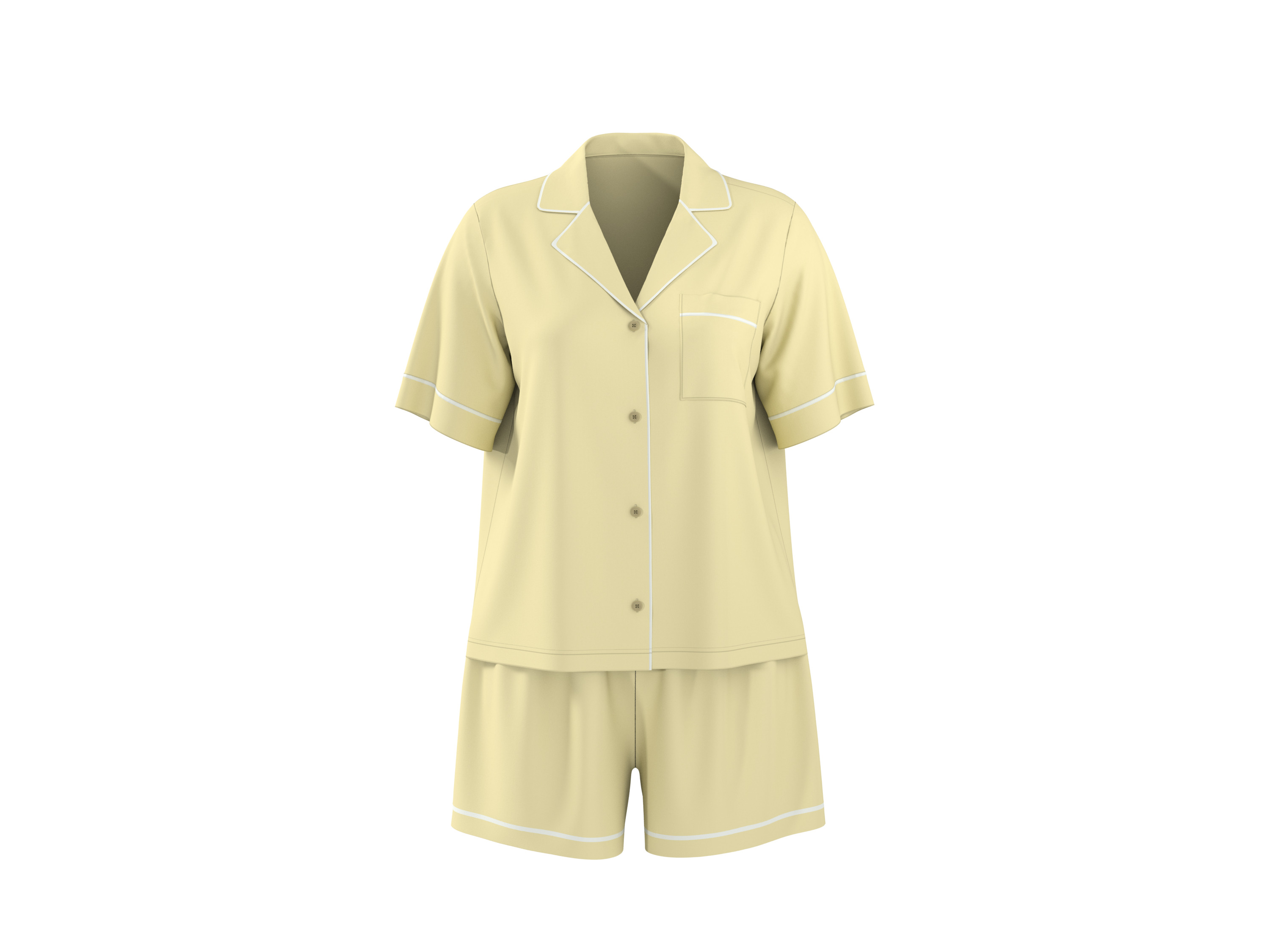 esmara Dames shortama - viscose (Geel, L (44/46))
