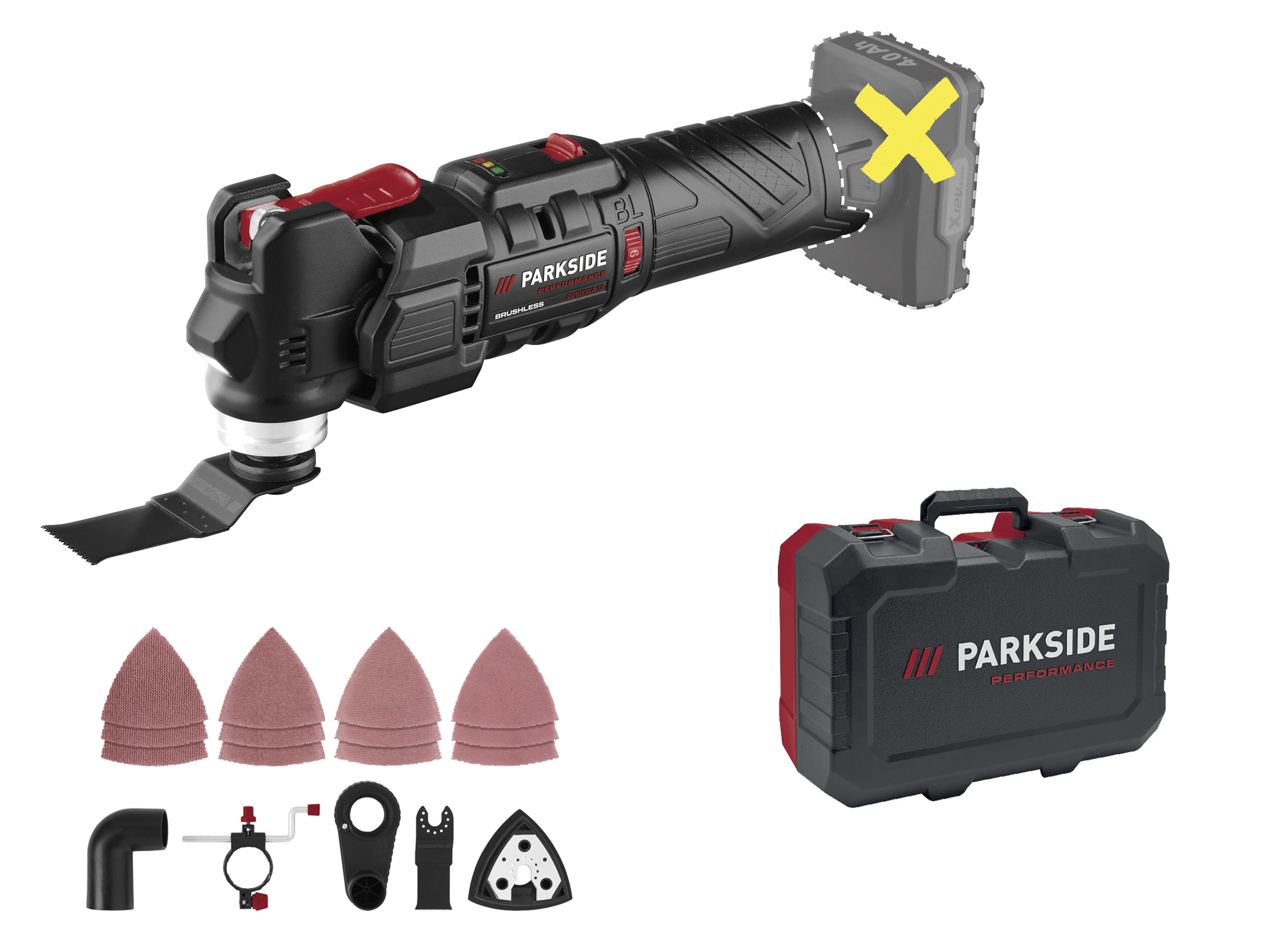 PARKSIDE PERFORMANCE Accu-multitool 12 V, zonder accu en lader