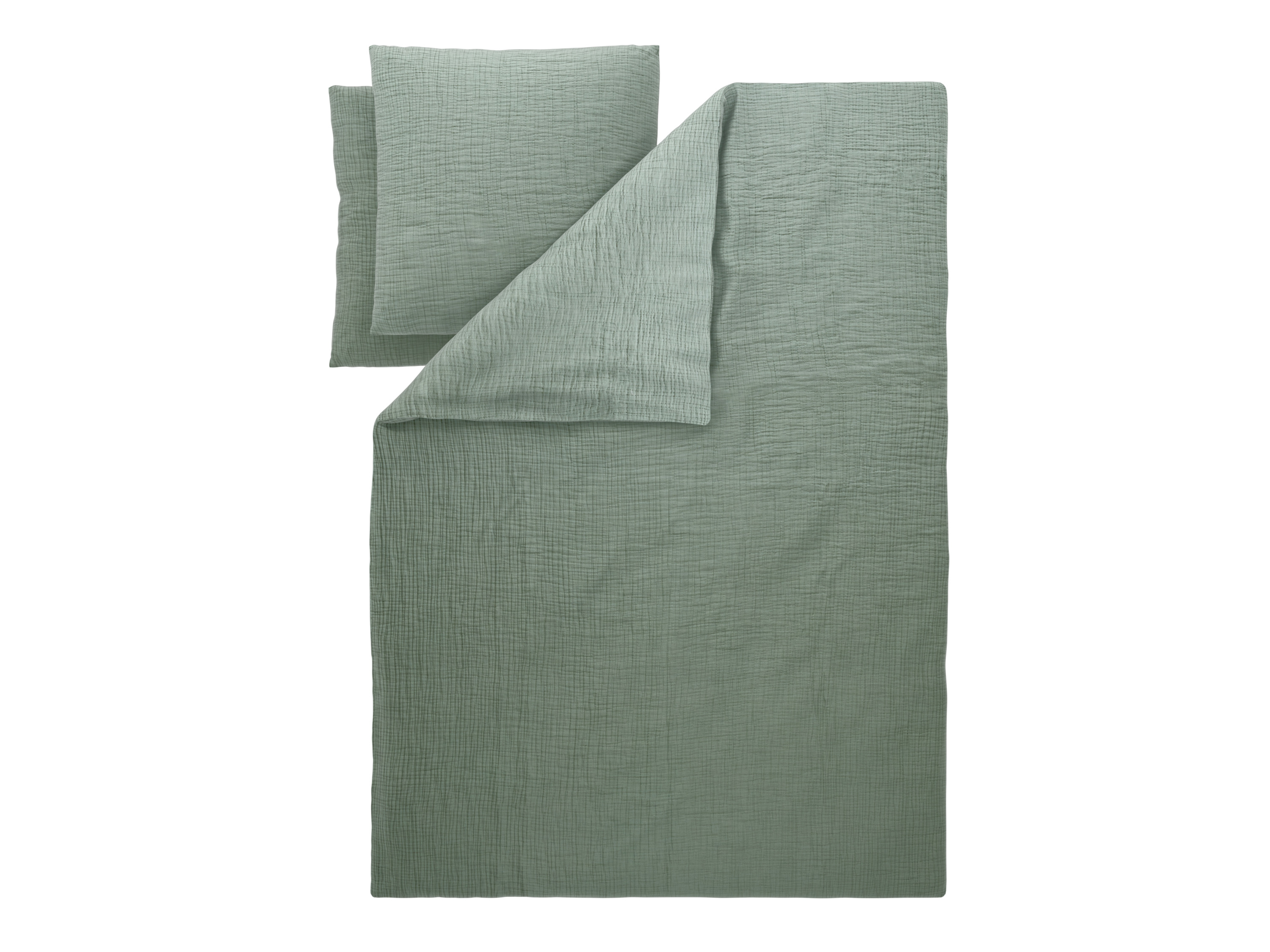 LIVARNO Mousseline dekbedovertrek 240 x 220 cm (groen)