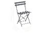Grijze opvouwbare tuinstoel met afmetingen: hoogte 80,5 cm, breedte 41 cm, diepte 45 cm.