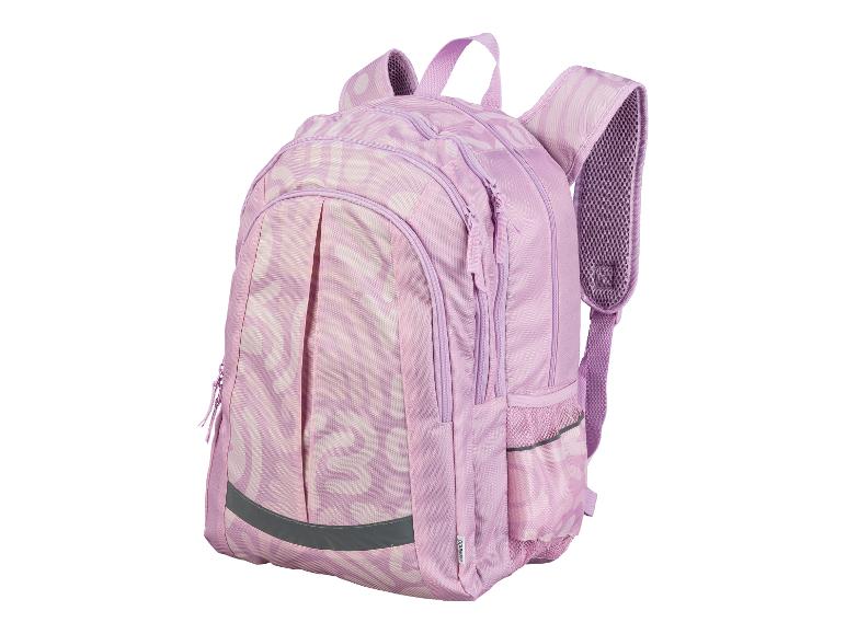 Lichtroze schooltas met print.