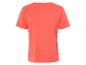 Koraalkleurig t-shirt met korte mouwen, achterkant.