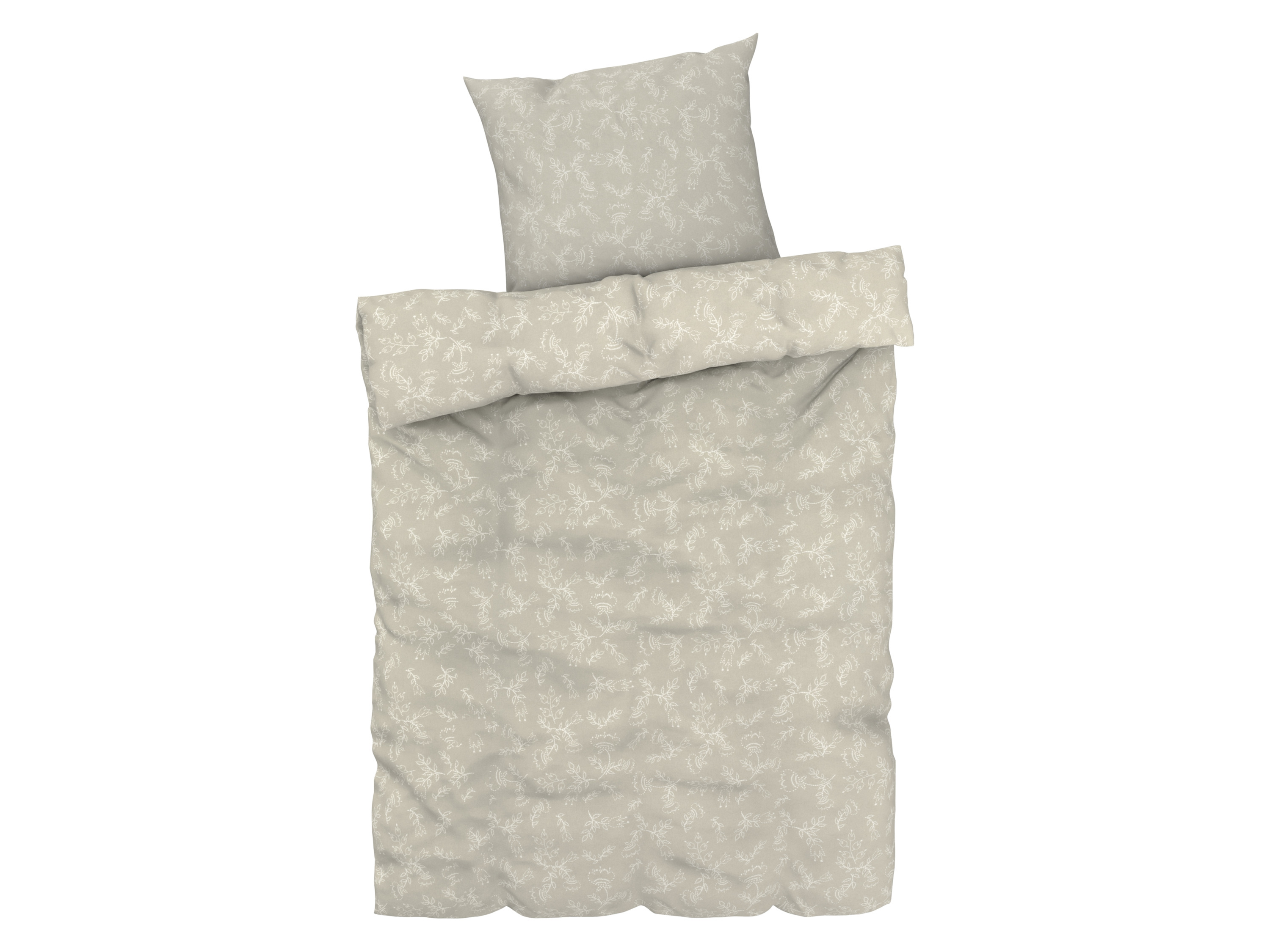 LIVARNO HOME Dekbedovertrek 140 x 200 cm (beige bloemen)