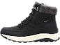 Zwarte heren winterlaarzen met imitatiebont voering en de tekst 'WATERPROOF'.