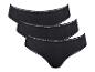 Drie zwarte onderbroeken met kant.