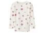 Wit geribbeld shirt met lange mouwen en roze en bruine bloemenprint
