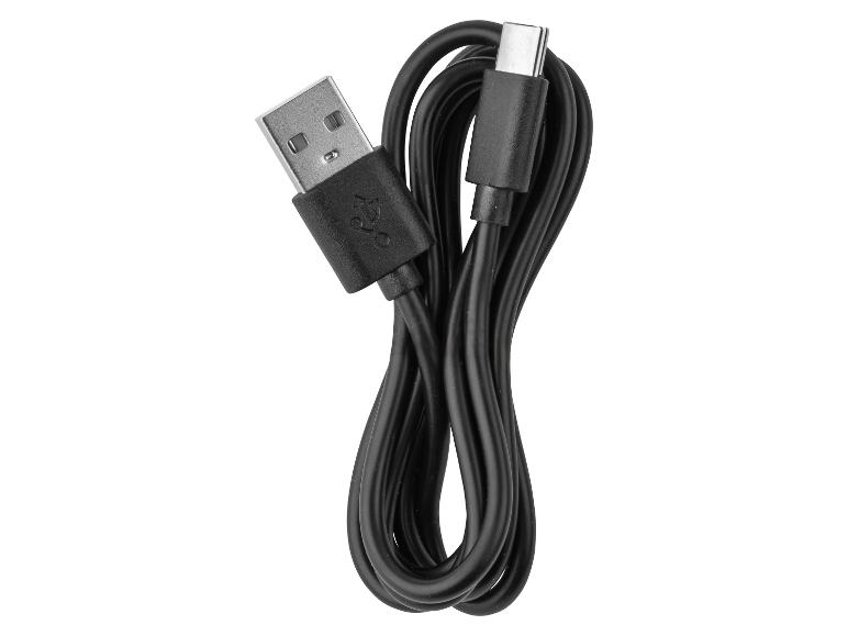 Zwarte USB-C kabel met USB-A connector.