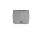 Grijze herenboxershort met brede elastische tailleband, vooraanzicht.