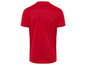 Een rood shirt met korte mouwen.